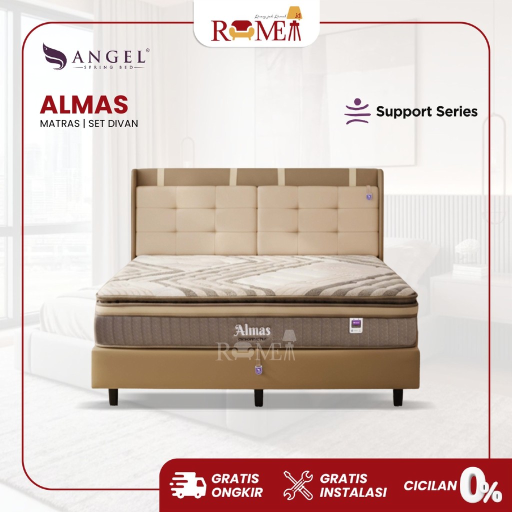 Rumea - Springbed Angel Almas Full Set Kasur Matras Only Set Divan Ranjang Tempat Tidur Pontianak Me