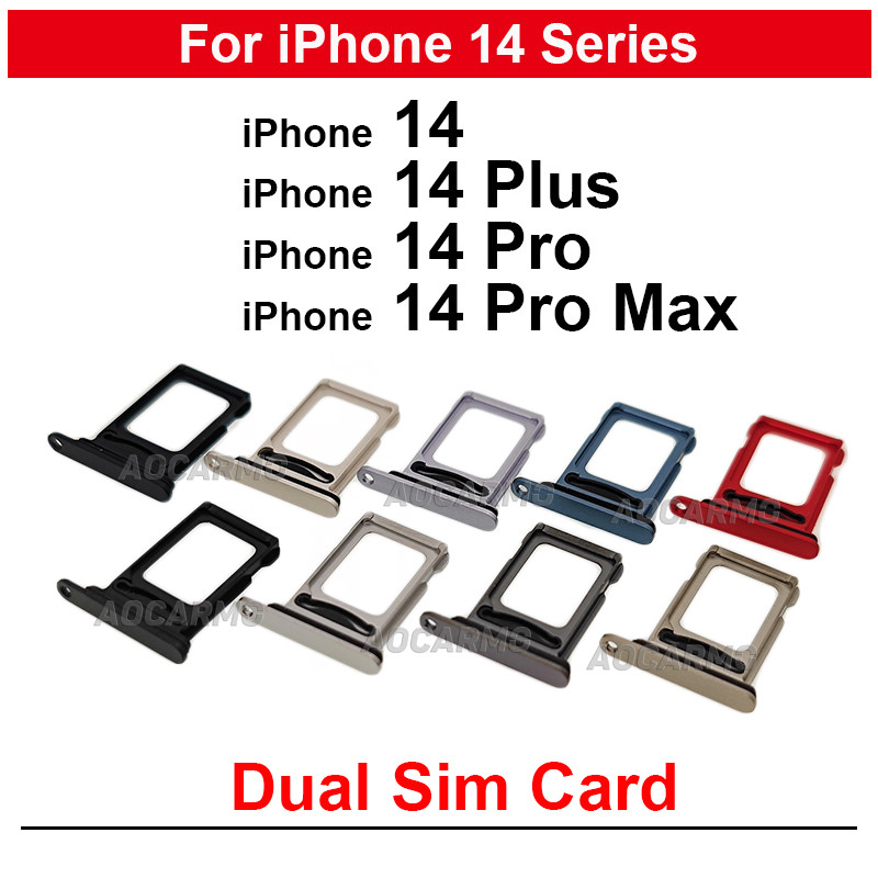 Dual Sim Tray For iPhone 14 Pro Max 14PLUS 14Pro 5G SIM Card Holder Slot Replacement Parts 6.1/6.7 I
