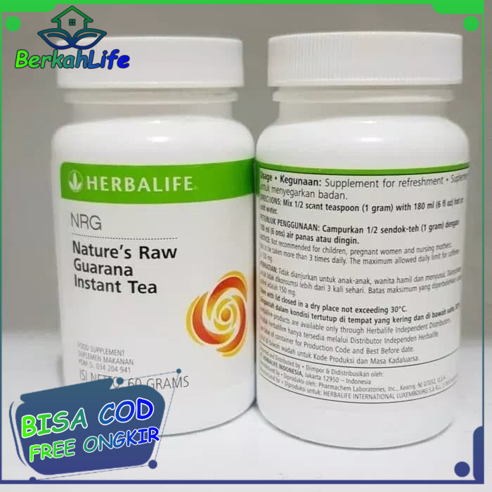 NRG Instant Tea Nature s Raw Guarana nrg herbalife ed 2028 Minuman Penambah Energi Meningkatkan Daya