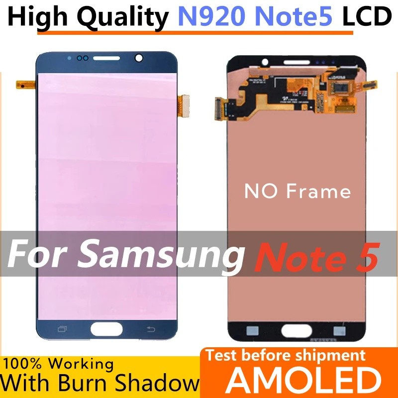AMOLED with Burn Shadow LCD for Samsung Galaxy Note 5 Sm-n920 N9200 N920f Tou Screen Note5 NO Frame 