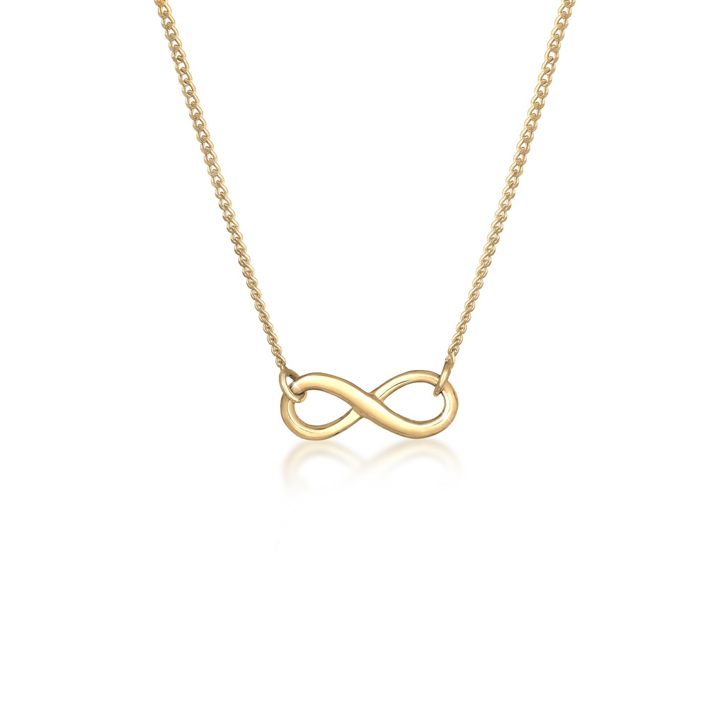 Elli Jewelry Kalung Perhiasan Perak 925 Wanita Infinity Eternity Symbol Gold Plated
