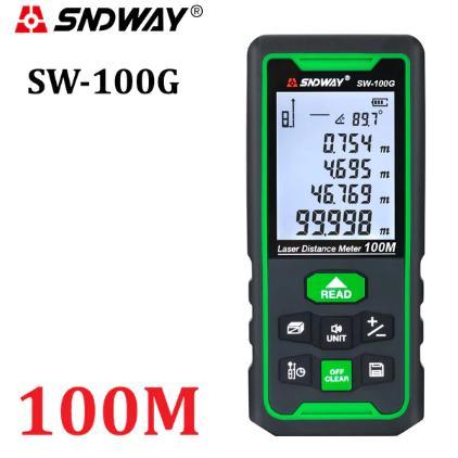 SNDWAY Meteran Digital Green Laser100Meter SW-100G Laser Hijau Outdoor