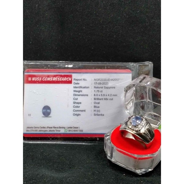 BATU BLUE SAFIR CEYLON/SRILANKA BERSERTIFIKAT MEMO LAB ASLI NATURAL