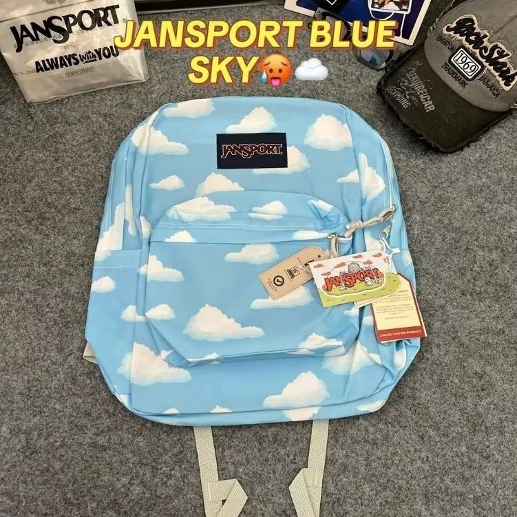 TAS RANSEL JANSPORT MOTIF SKY BLUE ORIGINAL