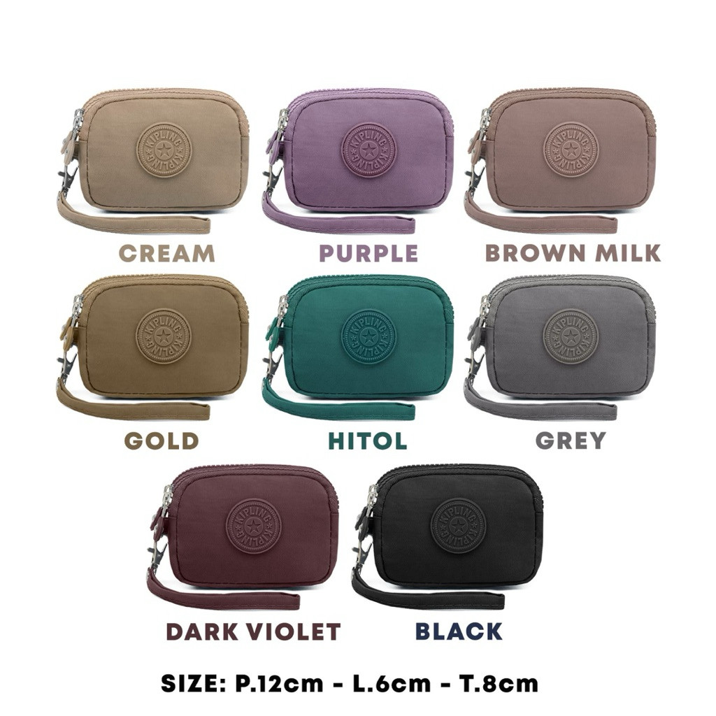 Dompet koin nylon waterproof  - Dompet koin ibu ibu - K.P 159 polos mini