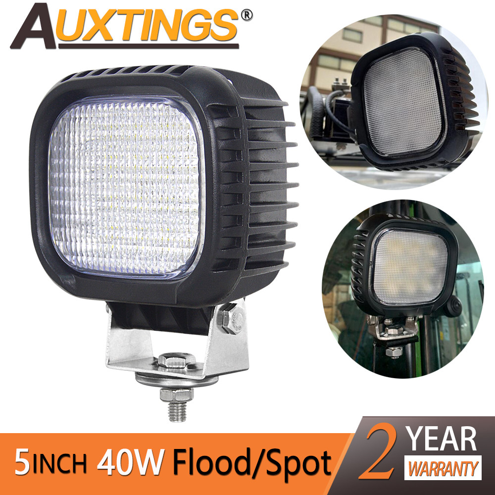 Auxtings 5 in 40W 4000LM LED Light Spot Flood Light Pod Off Road Driving Lights Bumper Roof Light fo