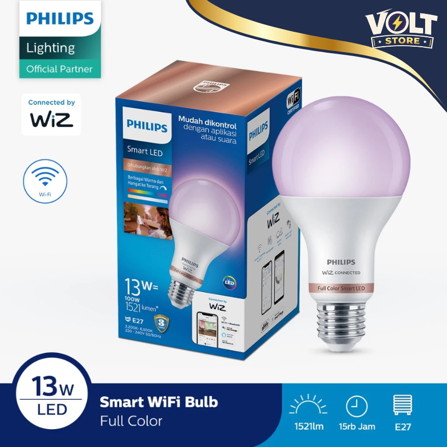 Lampu Smart WiFi 13W Philips Tunable Colour RGB Bohlam LED Bluetooth