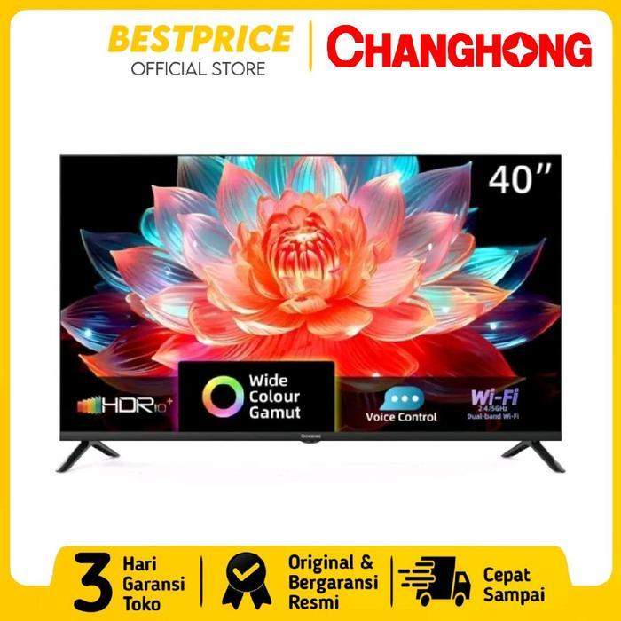 LED TV 40 INCH QLED TV  CHANGHONG L40QCN1 SMART GOOGLE TV 40" 40QCN1 BEZEL LESS  FHD SMART DIGITAL T