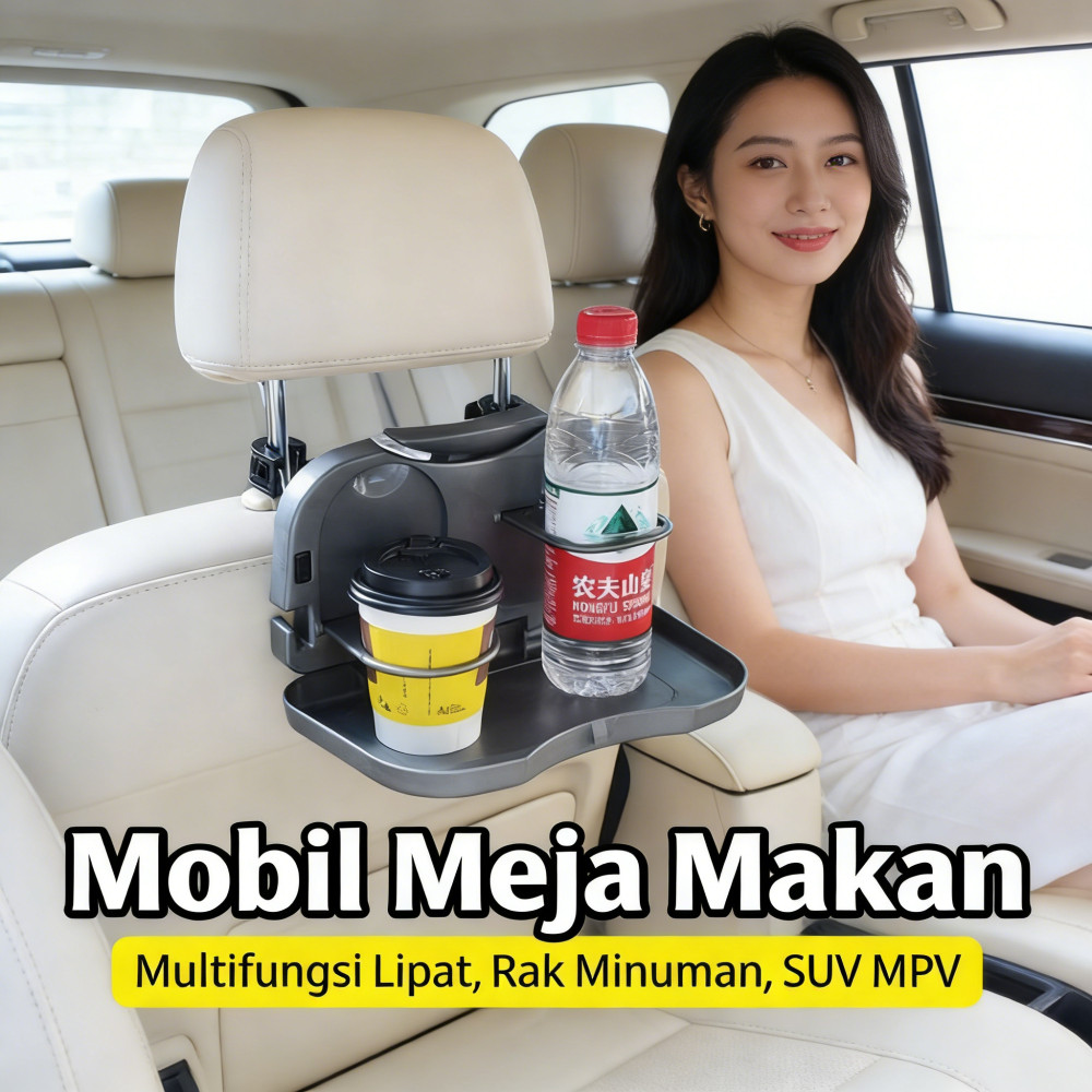 Meja Makan di Kursi Mobil - Tempat Penyimpanan Rak & Minuman Multifungsi Mobil