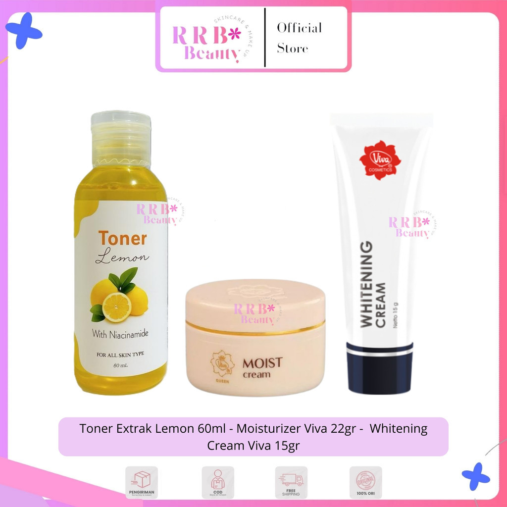 RRB - [ Isi 3 ]  Viva Glowing Flek Hitam Moisturizer Cream Whitening Toner Mencerahkan Wajah BPOM