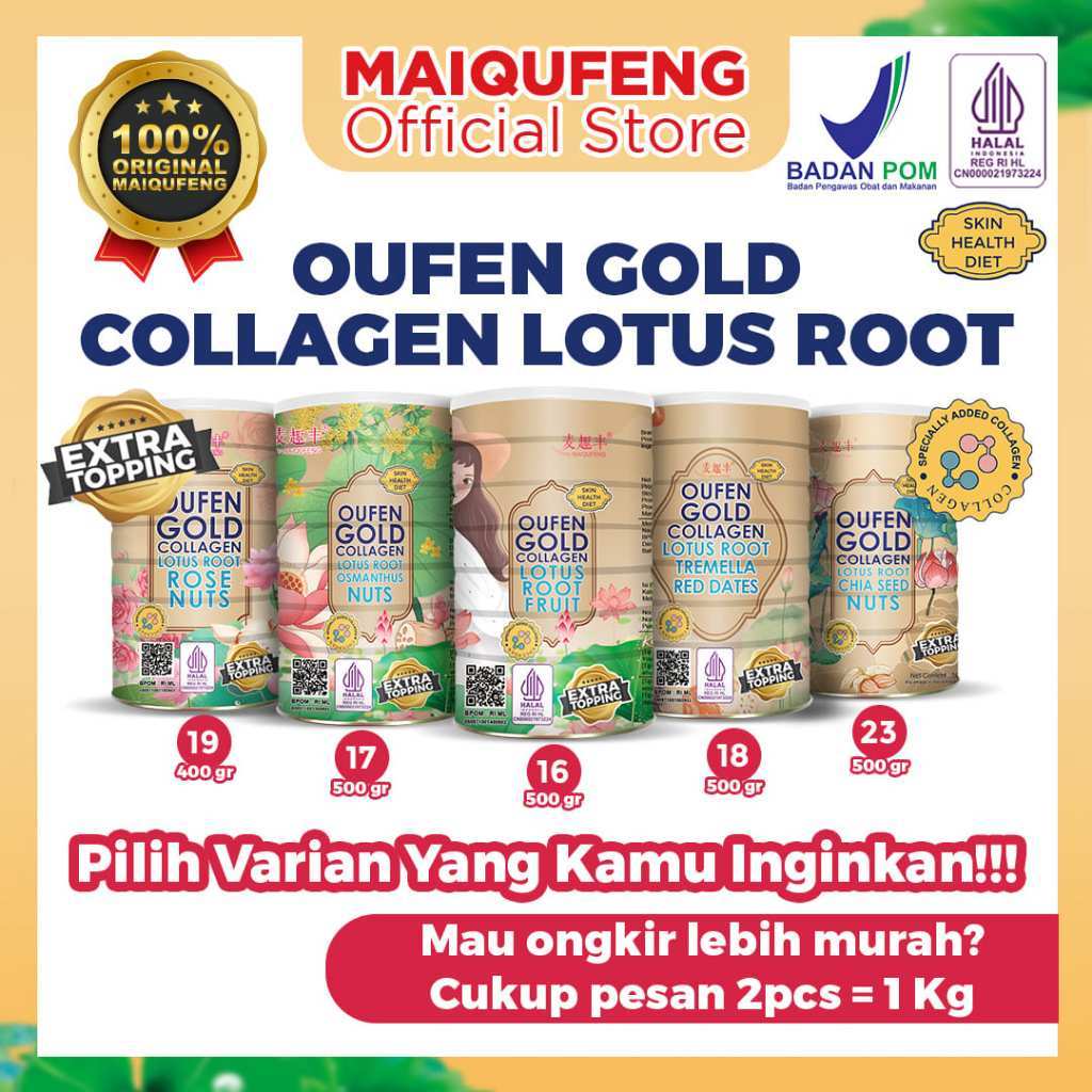 MAIQUFENG  OUFEN GOLD COLLAGEN LOTUS ROOT POWDER / HALAL  BPOM  RI