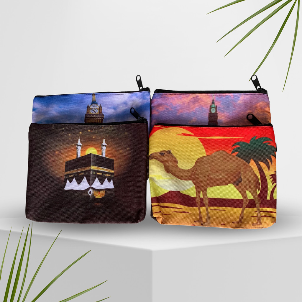 Dompet Pouch Printing Mekah Madinah 1pcs || Dompet Print Oleh-oleh Haji Umroh