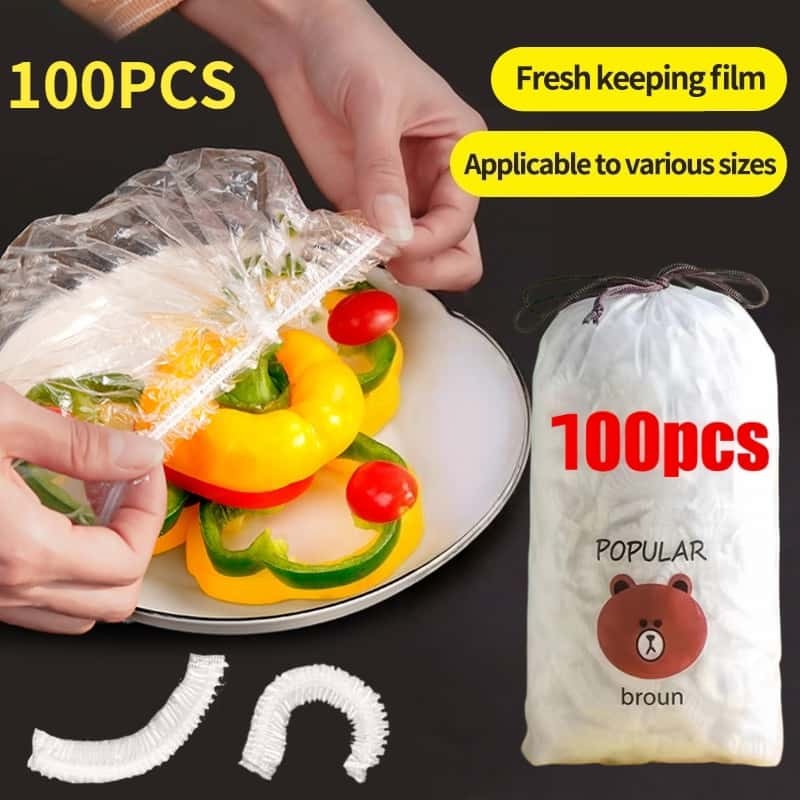 Disposable Food Cover Plastic Wrap Bag Food Kitchen Storage Supplies Fruit Fresh Keeping Bag Contain