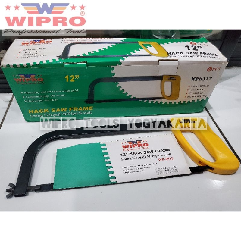 Wipro Stang Gergaji Besi 12 Inch / Stang Gergaji M/Pipa Kotak / Hack Saw Gergaji Besi Wipro ORIGINAL