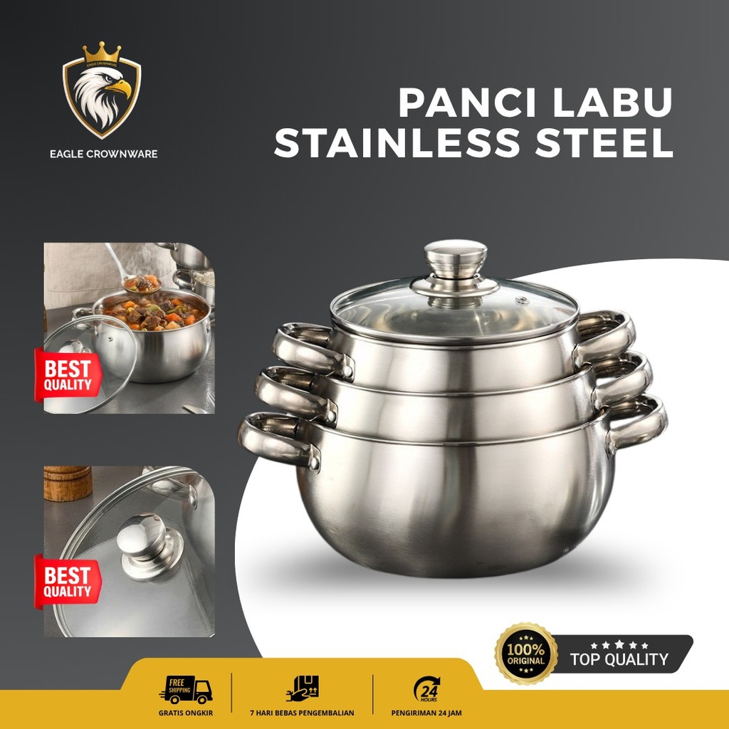 Panci Labu Rebus Set Murah Stainless Steel Tebal