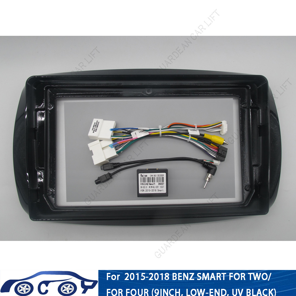 9 In Car Rao Fascias Frame For Mercedes-Benz Smart Fortwo Forfour C453 A453 W453 2015-2018 Stereo Pa