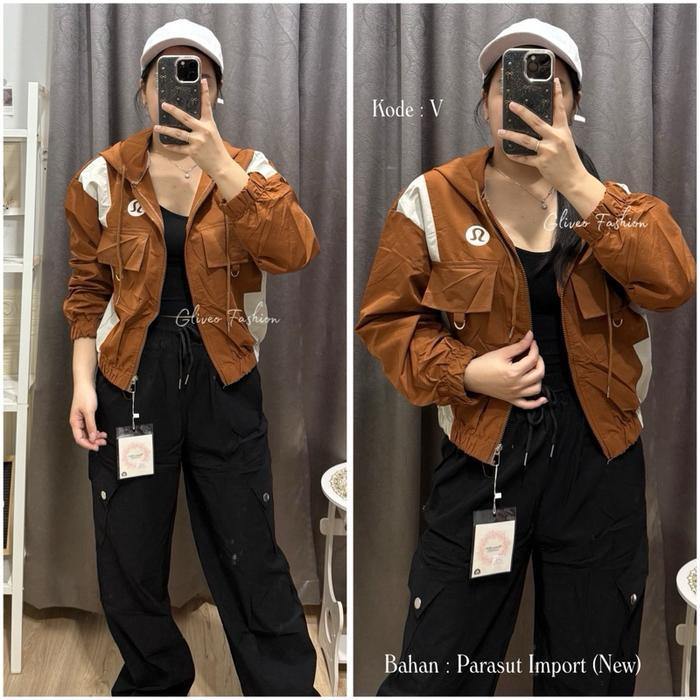 GLIVEO (COD) - JAKET KOREA PARASUT IMPORT PREMIUM / JAKET PARASUT CEWEK / JAKET HOODIE WANITA - Cokl