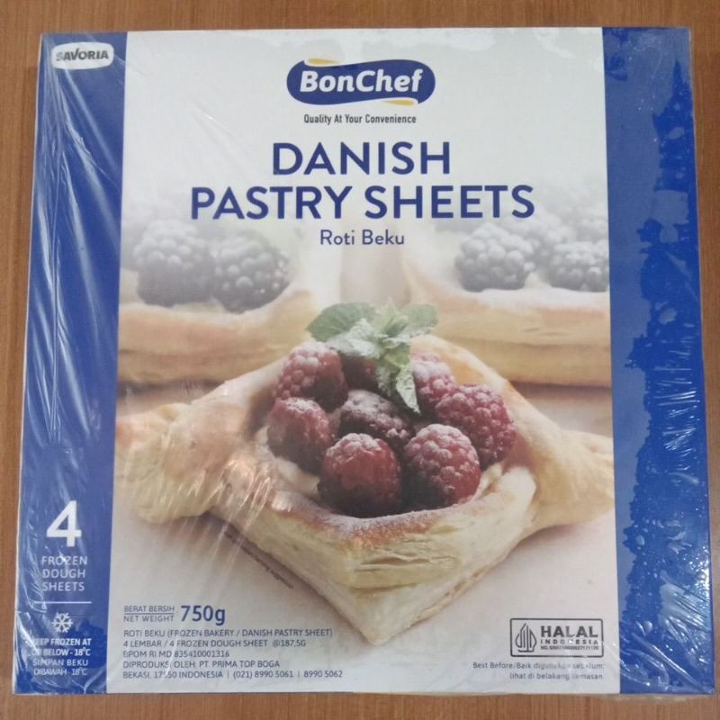KULIT PASTRI DANISH PASTRY SHEET BONCHEF 750 GRAM