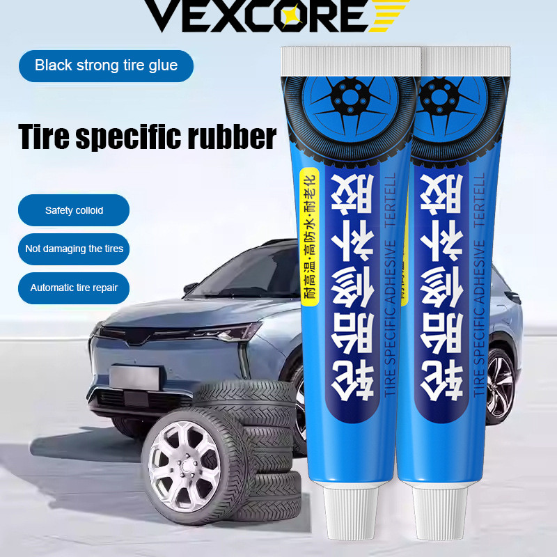 Vexco Lem untuk Retak Sisi Ban Mobil, Lem Perbaikan Goresan Ban Luar, Lem Khusus Perbaikan Ban