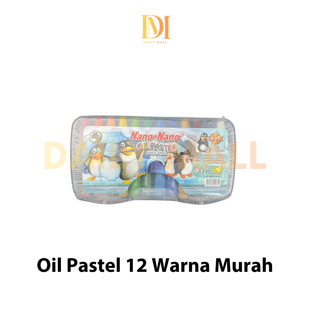 Oil Pastel 12 Warna Besar / Krayon / Crayon 12 Warna Besar Menggambar & Mewarnai Sekolah