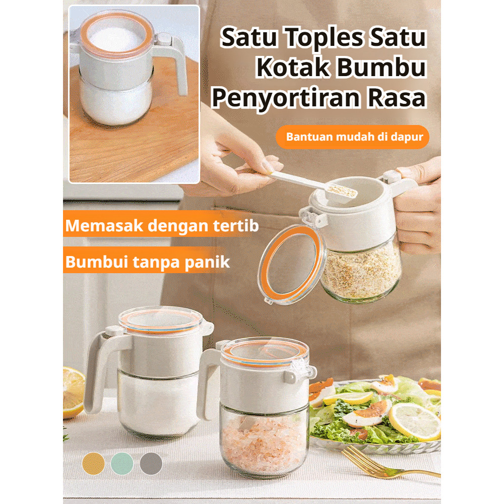 [Awas! Bumbu Anti Gumpal] Toples Garam Kaca Kedap Udara / Tempat Penyimpanan Bumbu Dapur Anti Lembab