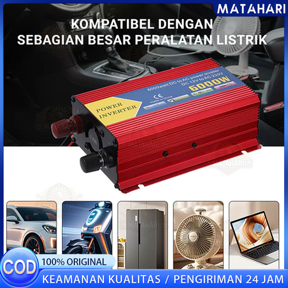 Inverter 6000 Watt Power Inverter DC AC Aki listrik Serbaguna Besaar 6000W Universal Inverter Mobil