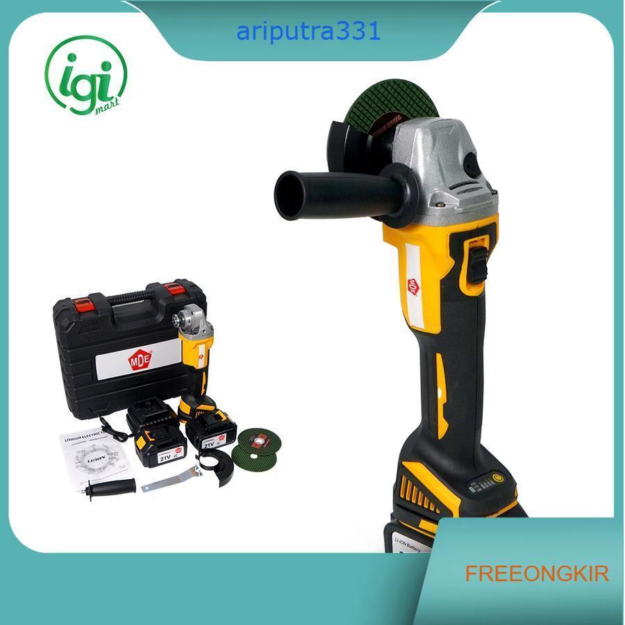 [MDE] MESIN GERINDA BATERAI 21V CORDLESS SET ANGLE GRINDER GRINDA TANGAN
