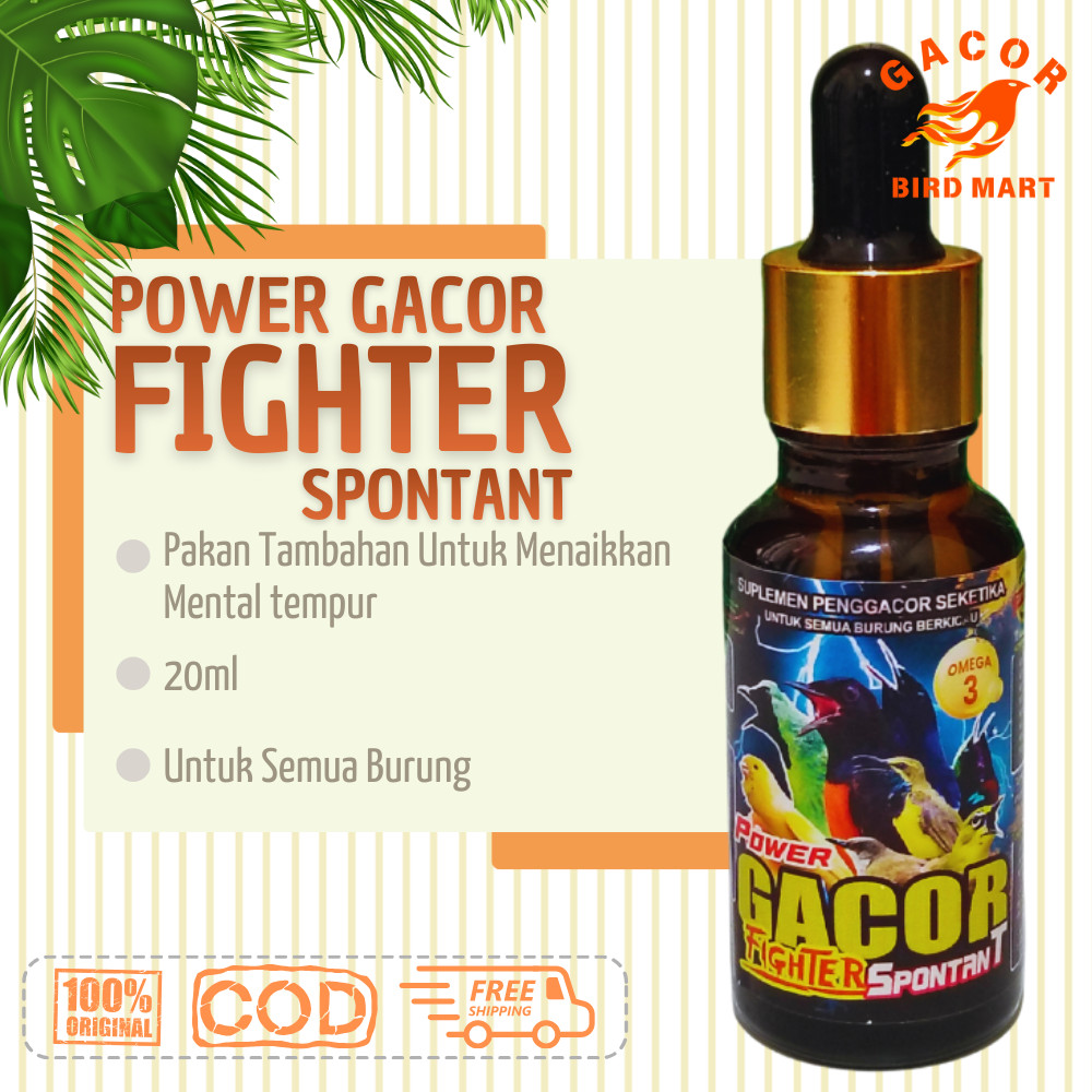 Power Gacor Fighter Spontan Suplemen Vitamin Burung Pendongkrak Kegacoran