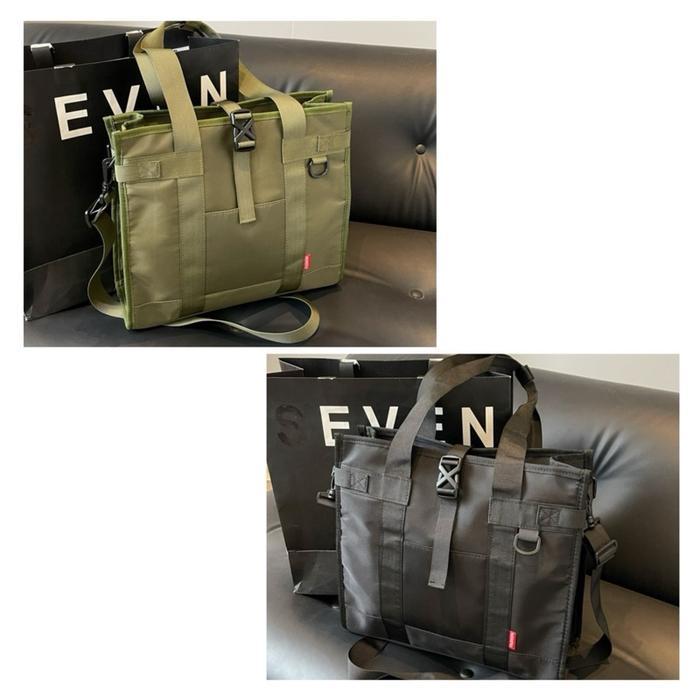 Tote and Sling Bag Simple Nylon Waterproof Unisex - Black