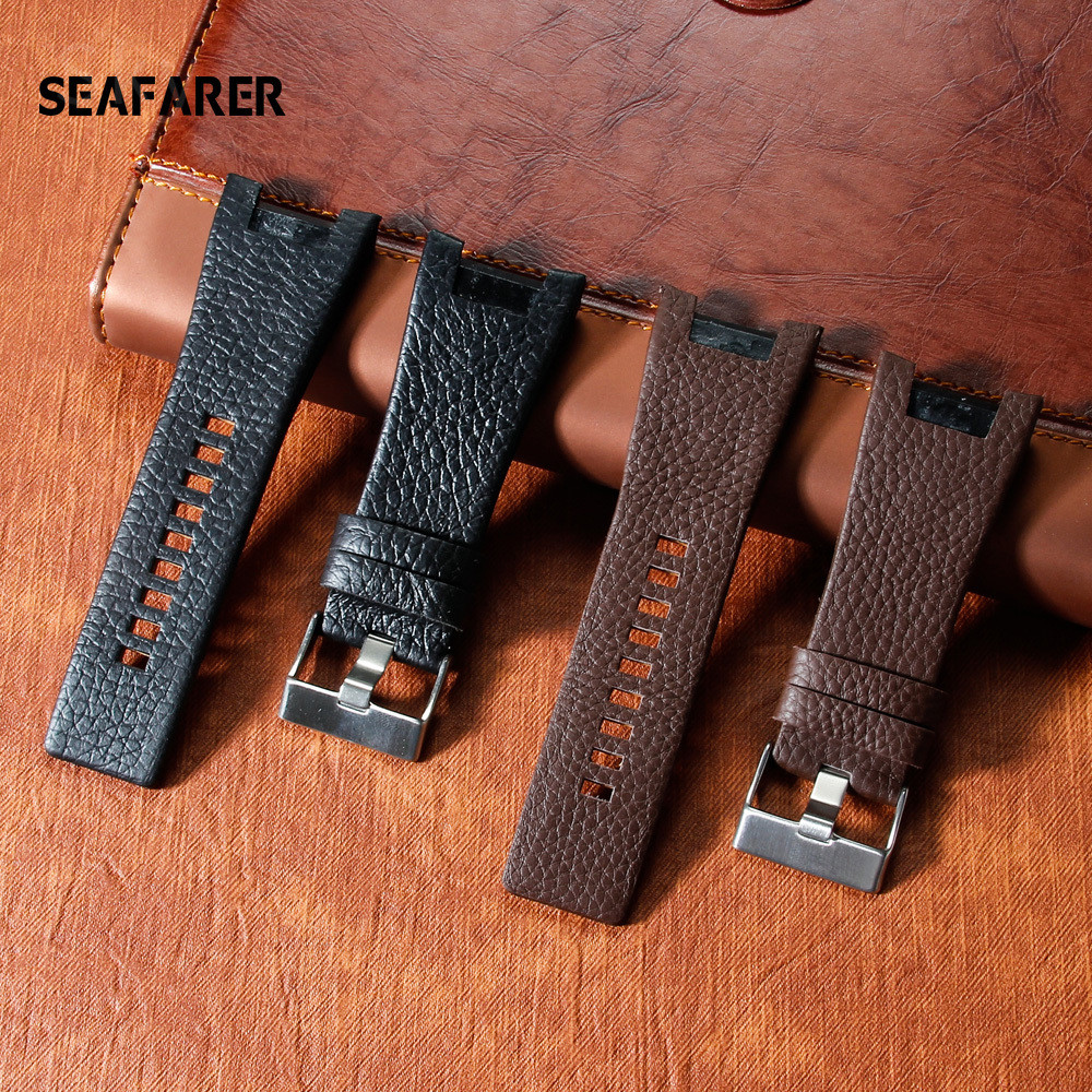Genuine leather bracelet band 32*18mm watstrap for esel wat strap for DZ1216 DZ4246 DZ4247 DZ287 DZ1