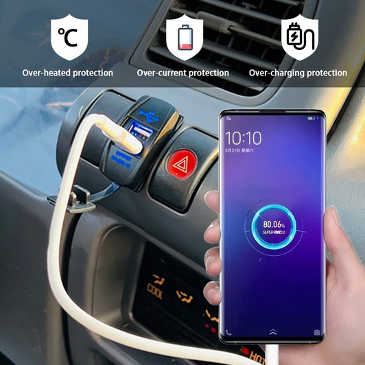 USB Charger Motor Mobil 2 Port DC 12-24V 3.1A - USB Charger Motor Mobil 2 Port - USB Charger Motor F