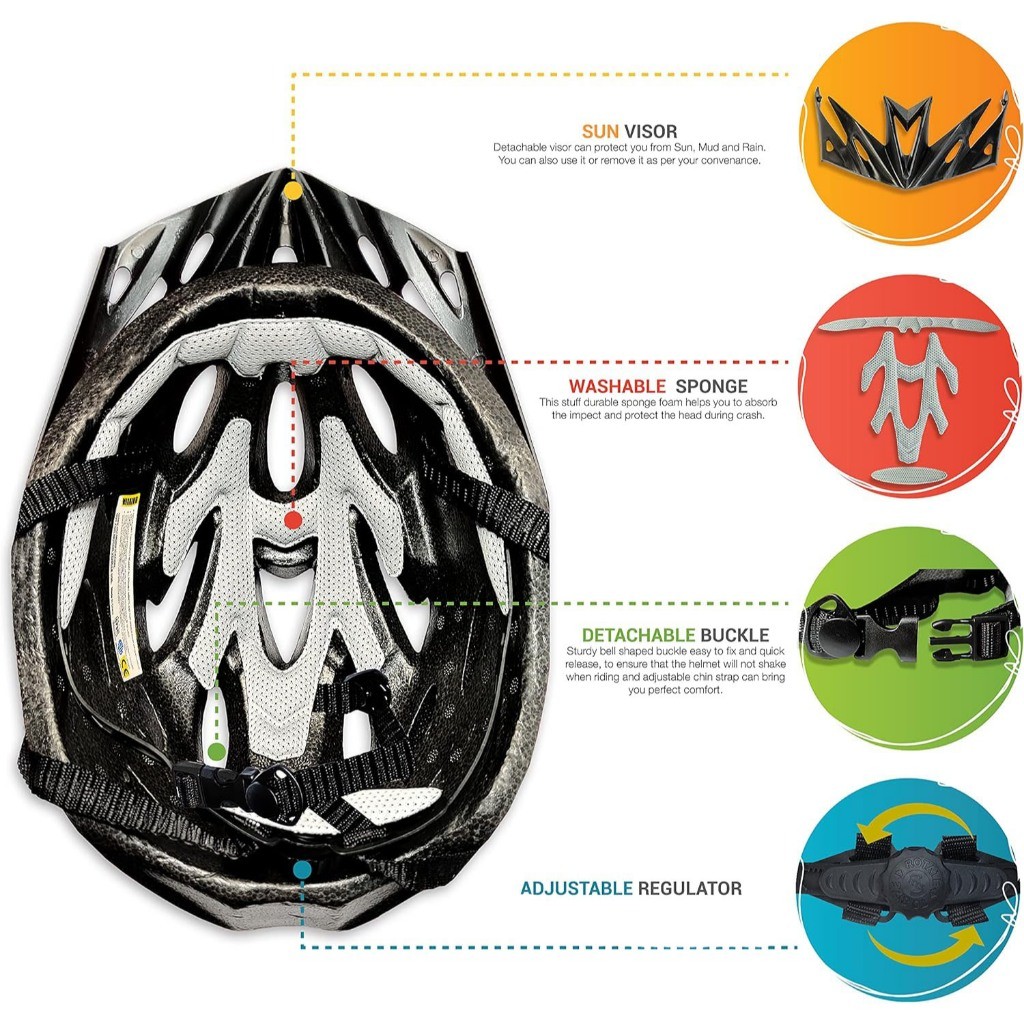 PROMOPaket Bersepeda Lengkap _ Helm Sepeda Mtb Original Taffsport + Aksesoris Sepeda (Isi 10Pcs Bara