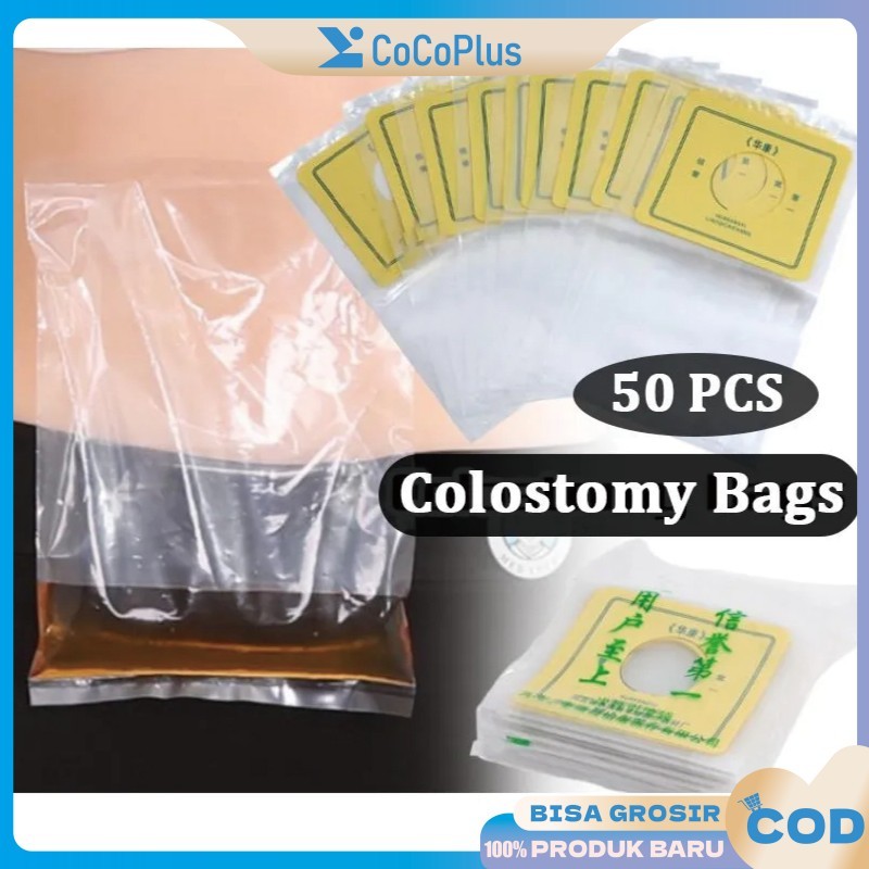 50PCS/Set Medical Ostomy Pouch 6CM One-Piece Cut To Fit Untuk Stoma Colostomy Disposable Colostomy B