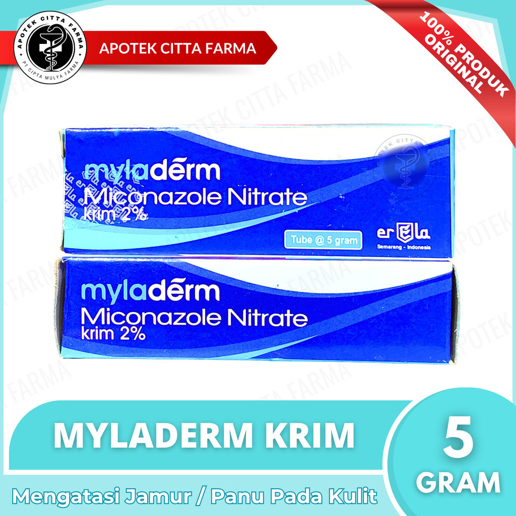 Myladerm Krim Tube 5 g - Miconazole Nitrate Cream / Untuk Mengatasi Jamur / Kudis / Kurap