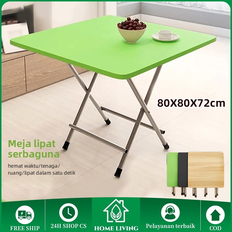 Mehaa Meja Lipat Kayu 80x80 & 60x40 – Meja Makan Lipat Portable Serbaguna