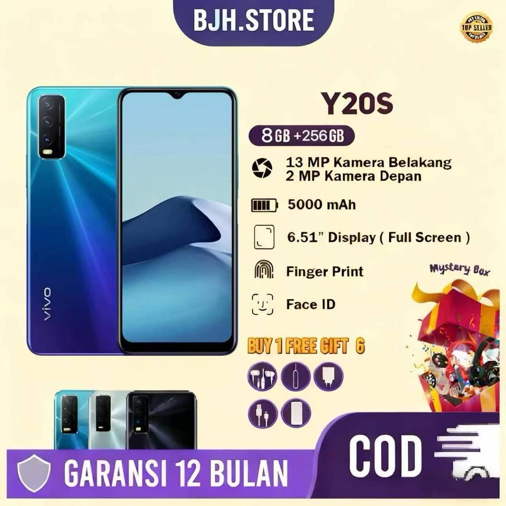 HP vivo Y20S RAM 8/256GB Baru 99% FULLSET GARANSI 1 TH BERSEGEL