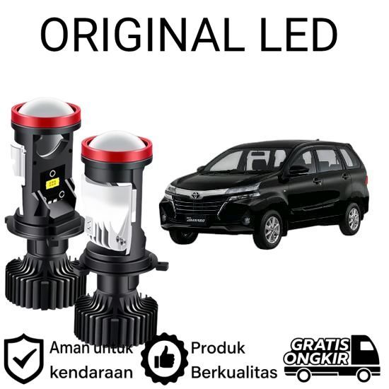 2pcs Lampu Utama LED H4 Projector High Power Mobil Toyota Grand New Avanza AM