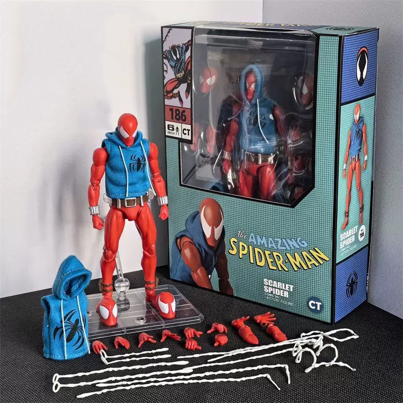 New CT Toys Spiderman Figure Mafex 185 Miles Morales 2099 Classic Costume Spider-Man Action Figure A