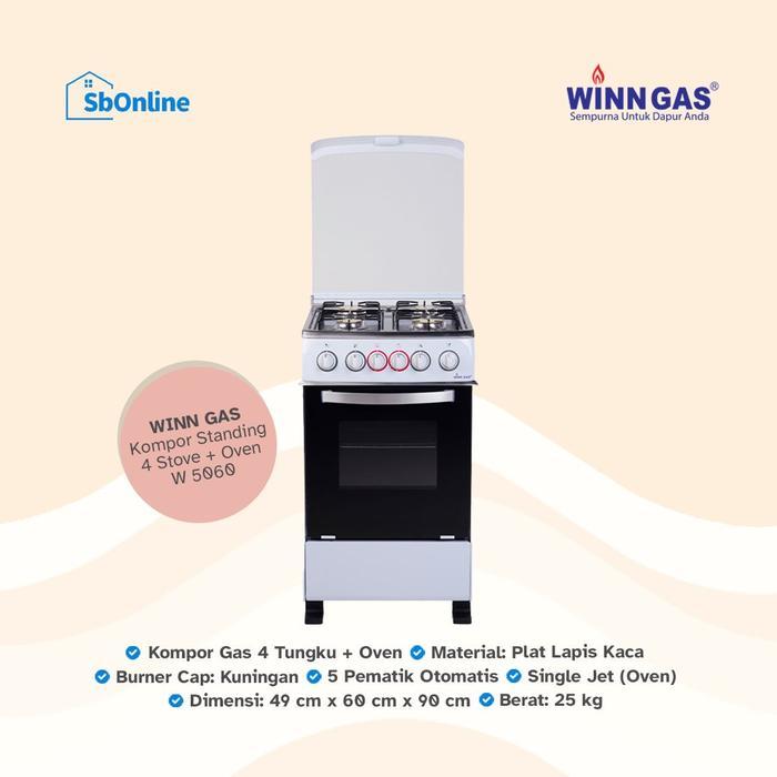 Kompor Freestanding Oven Winn Gas W5060 Pemantik Otomatis