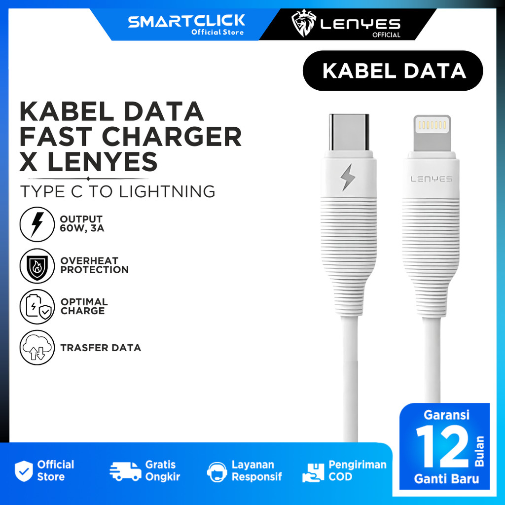 Kabel data charge cable Lenyes LC960 C To Lightning Fast Charging 27W