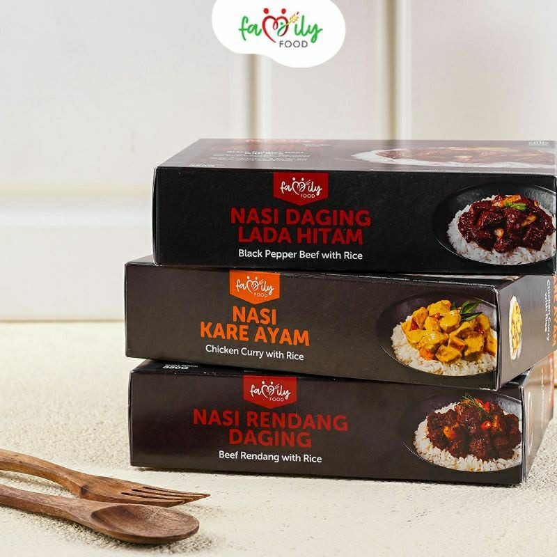 (21 guns) Family Food Indonesia Ready To Eat - Rendang, Lada Hitam, Kare 320gr