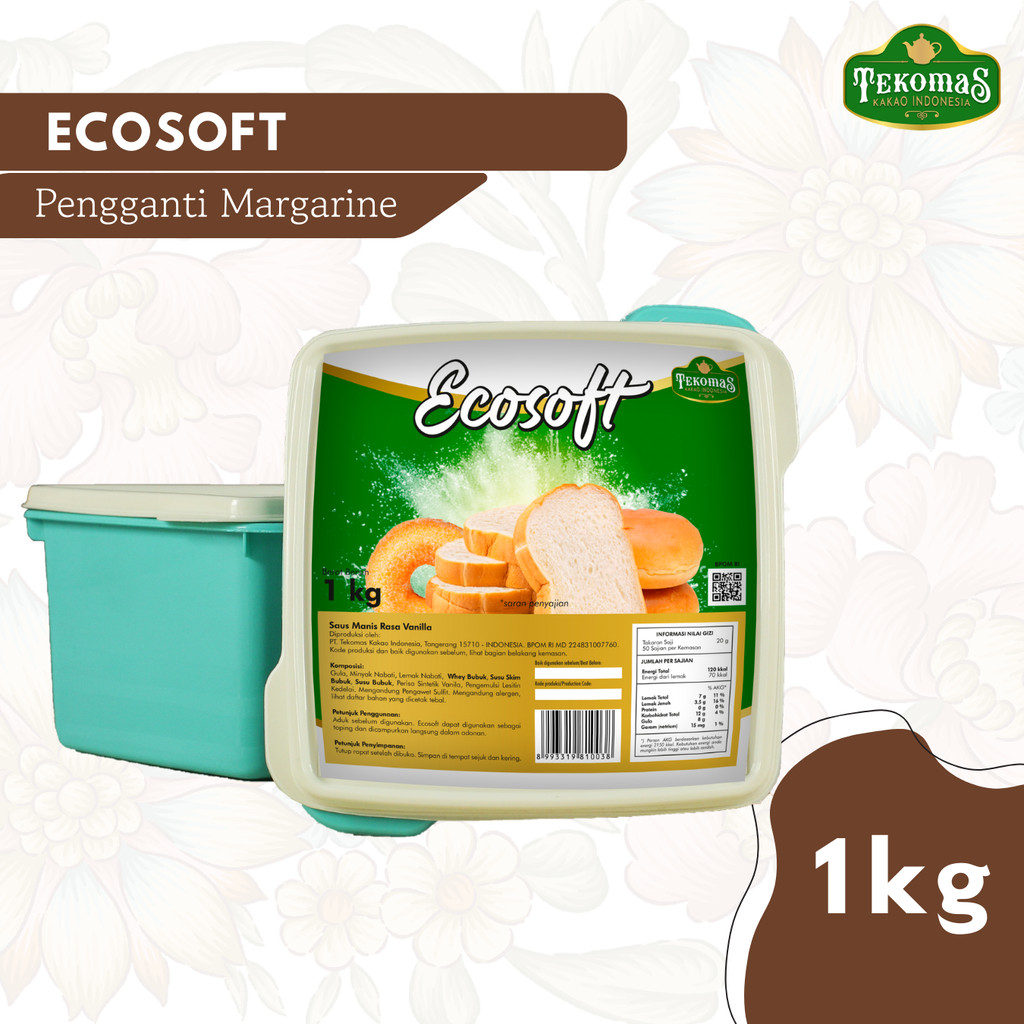 Tekomas Ecosoft PLUS 1 Kg Pengganti Margarine 100% Bahan Baking Kue Bolu Roti Wangi Vanila Premium M