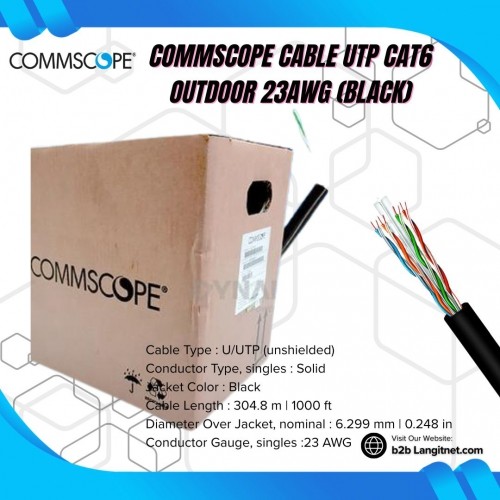 COMMSCOPE CABLE UTP CAT6 OUTDOOR 23AWG (BLACK)