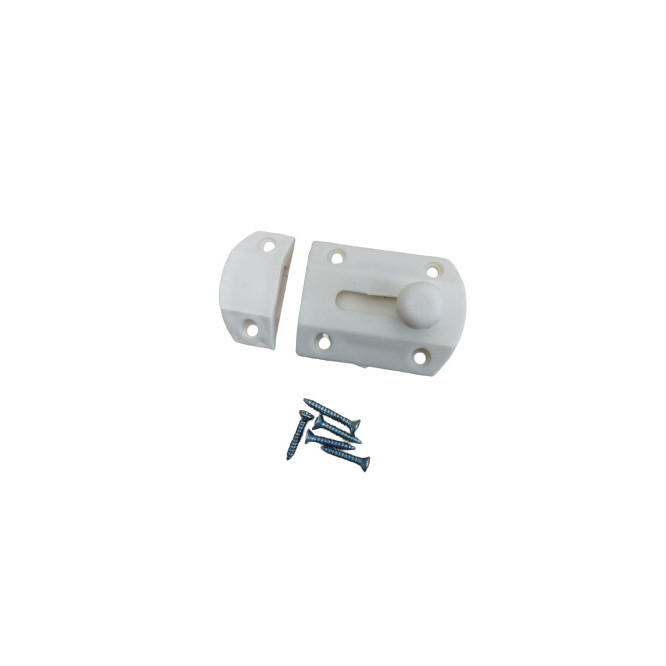 Slot Plastik Kunci Pintu Kamar Mandi / Grendel Pintu PVC Toilet - Putih