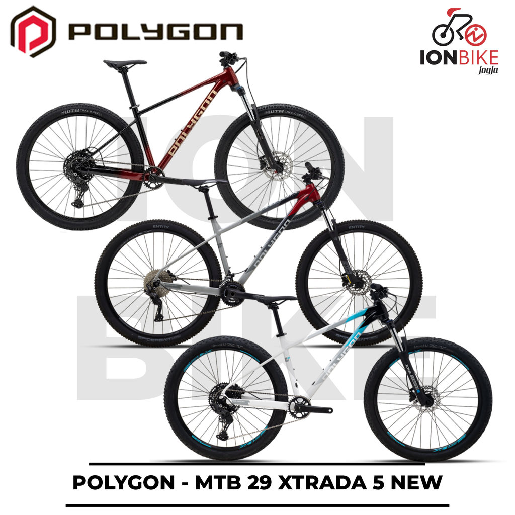 Sepeda MTB 27.5 29 Inch Polygon Xtrada 5 Terbaru Frame Alloy Ringan 5.0 Gunung Murah Awet Clovis AXC