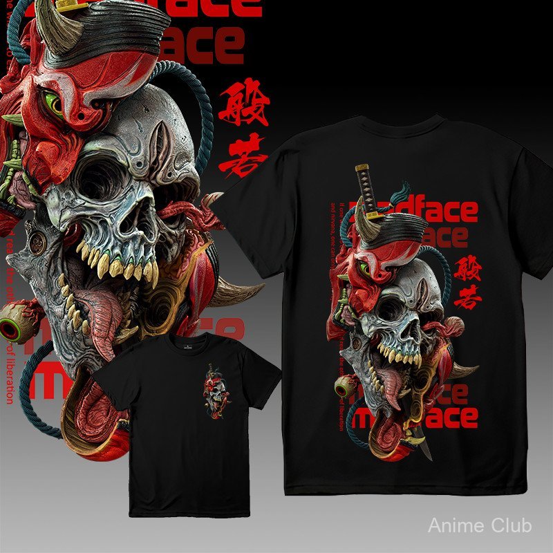 Jepang Tokyo Bunga Sakura Retro Samurai - Kaos Dominate - Katun - Kaos Jalanan