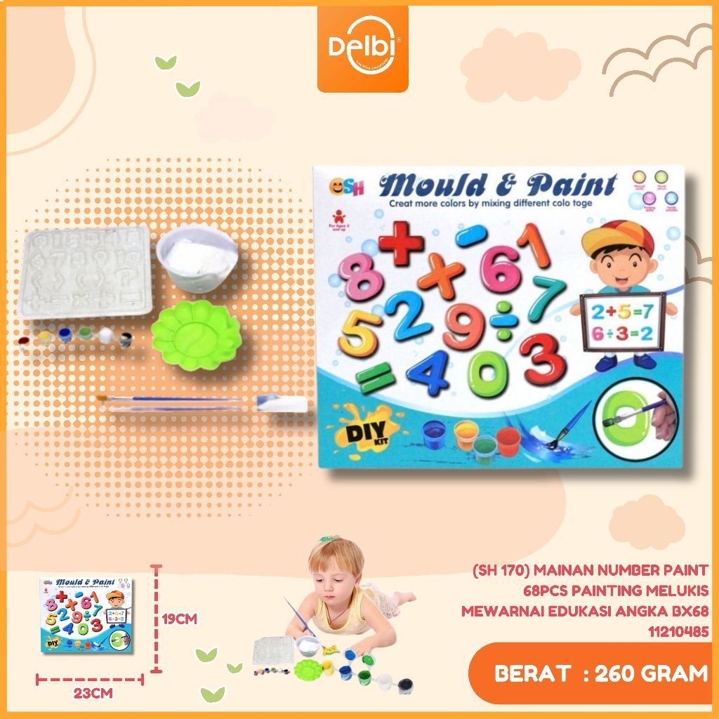 Mainan Mencetak Dan Mewarnai Angka Matematika / Mold And Paint Number l MAINAN NUMBER PAINT (SH 170)