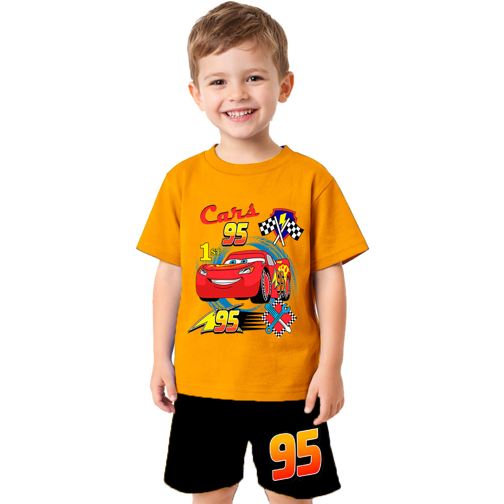 JUNGNO - Setelan Baju Kaos Anak Laki-Laki Perempuan Cowok Cewek Unisex Distro Katun Premium Celana P