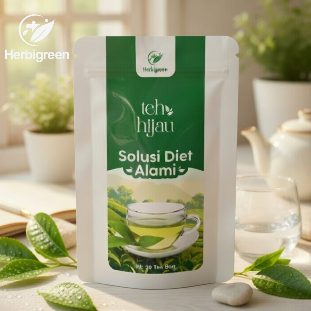 HERBIGREEN TEH DIET PELANGSING DETOX PELUNTUR LEMAK BADAN HERBAL ALAMI / OBAT JAMU DIET DAUN JATI CI