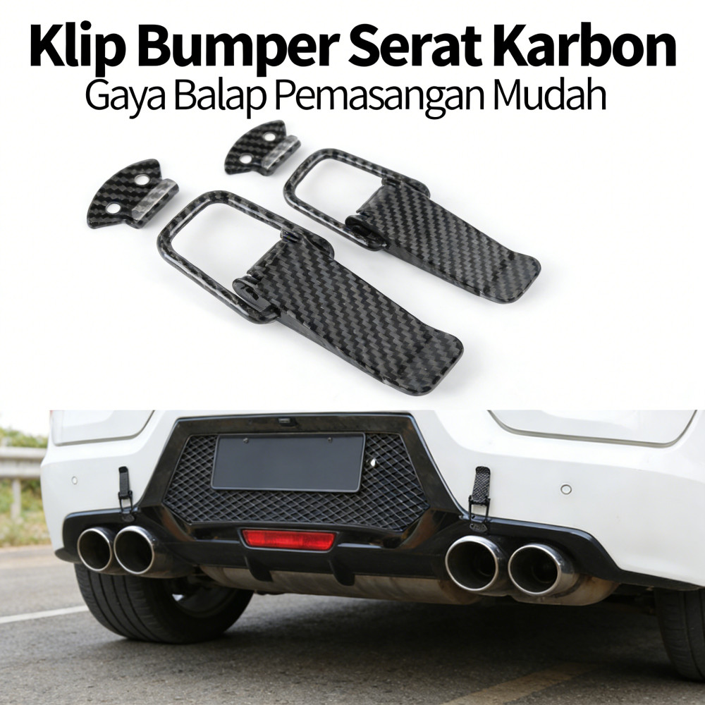 Mobil Bumper Racing Klip Bumper Aksesoris Motor Besar Carbon Klip Bumper Body Klip Bumper Set 2PCS K